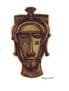 "African mask 20 (set of 2)"