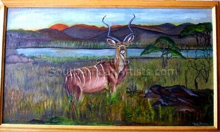 Alert Kudu at sunset