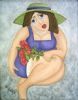 "Fat Lady with Red Roses"