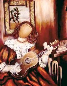 "Lady with guitar"