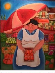"Lady at the Fruit Market"