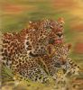 "Devoted Mother Leopard and Baby"