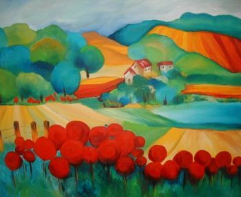 "Red poppy fields"