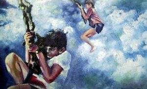 "Girly and I flying in the sky"