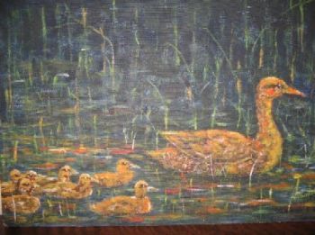 "Ducks in Reeds"