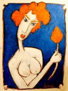 "A Orange Rose oil PRINT"