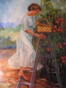 "Harvesting on Ladder"