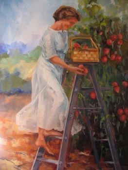 "Harvesting on Ladder"