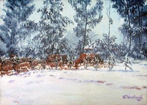 "Cows in Snow"