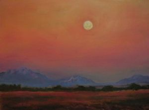 "Full Moon Over Piketberg Seen From the Sandveld"