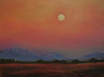 "Full Moon Over Piketberg Seen From the Sandveld"