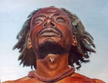 "Himba man mourning"