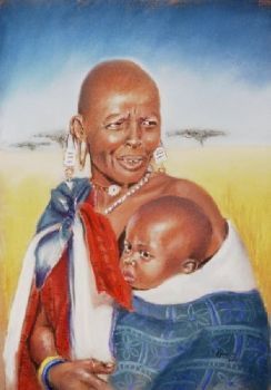 "Maasai Woman with baby"