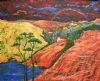 "Vivid Landscape Painting of Hillside"