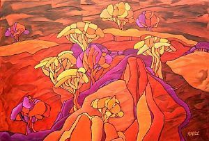 "Autumn Hills Landscape Painting"