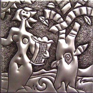 "Harp Maiden #2 in Metal 1/1"