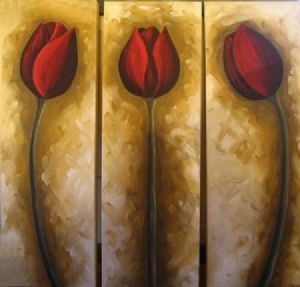 "Set 3 red tulips"