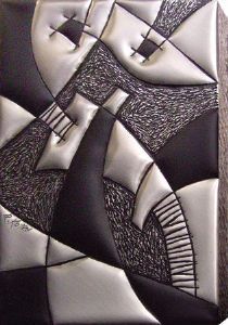 "Compo #7 Abstract in Metal Sculpture 1/1"