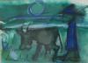 "Farmer with cow"