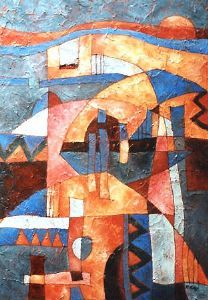 "The Village #1 Abstract Painting"