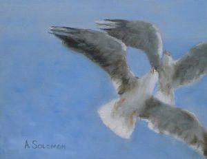 "Sea Gulls in Flight (Small)"