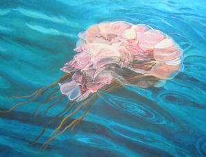 "Pink Organza in Blue (Jellyfish)"