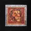 "Lion - Coloured & Incised Woodcut Block 1/1"