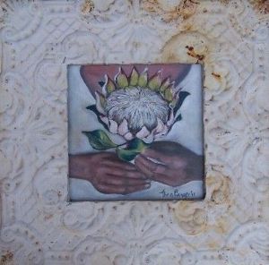"Hands Holding Protea"