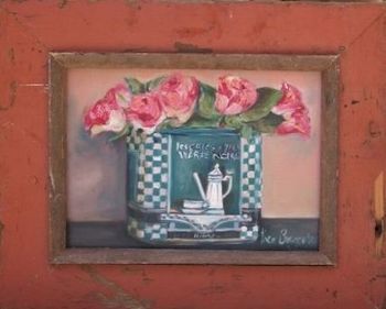 "Roses in Blue Tin"