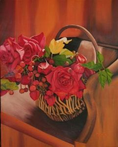 "Basket with roses"