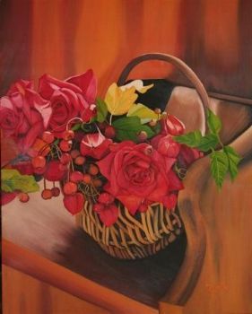 "Basket with roses"