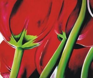 "Tulip in Red (Extreme Close Up)"