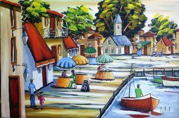 "Street Scene with Seashore"
