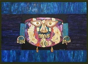 "Gold & blue mask"
