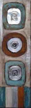 "Green and rust squares for Nicola"