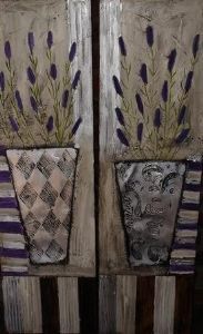 "Lavender with Silver Flower Pots 1 & 2"