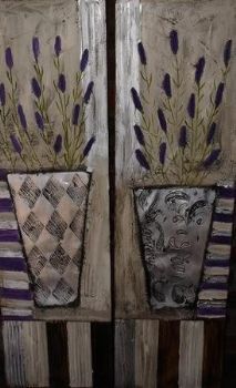 "Lavender with Silver Flower Pots 1 & 2"