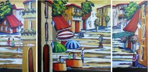 "Street Scene with church"