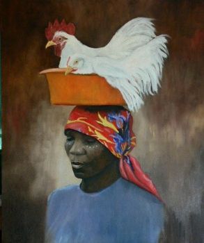 "Lady With Chickens"