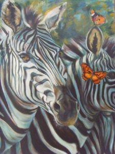 "Zebra with Butterflies"