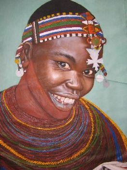 "Smiling Maasai Woman"