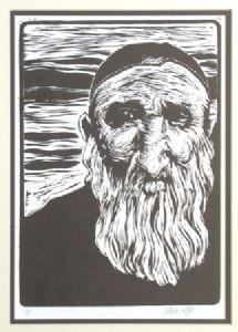 "Old Man - Lino Cut Print 1/5"