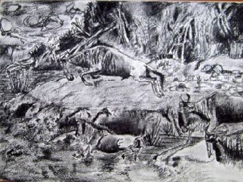 "Wildebeest Crossing"