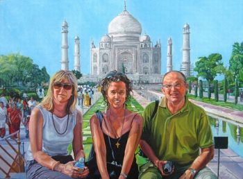 "At the Taj Mahal"