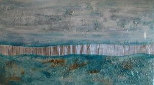 "Silver & Green Shimmering landscape"