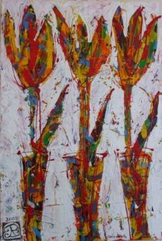 "Three Tulips in Three Vases"