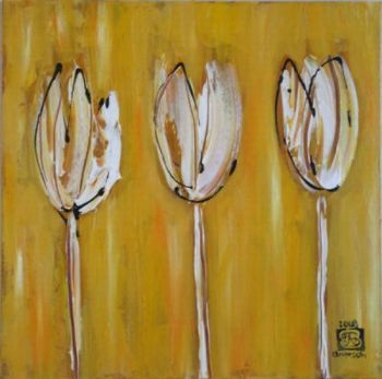 "White and Yellow Tulips"
