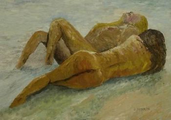 "Two Girls in the Waves 1"