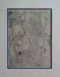 "Pregnant Nude after Gustav Klimt"