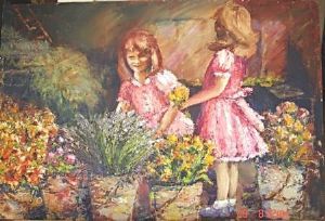 "Sisters in a Flower Shop"